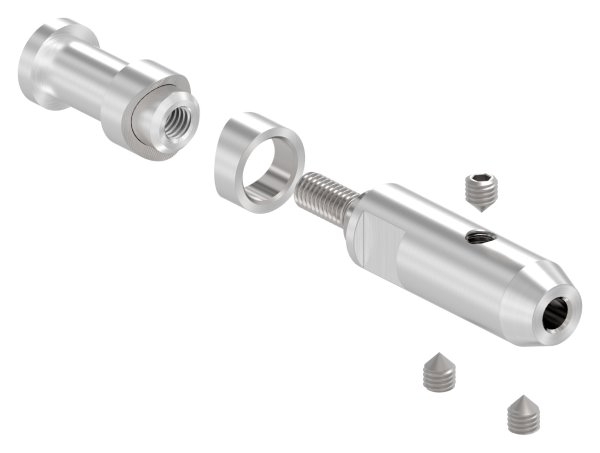 Seilhalter zum Schrauben und Spannen - Fuer Seil Ø 4 mm - V2A-11-2841.4