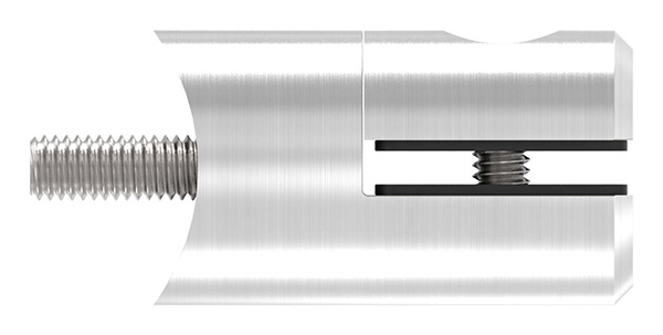 Blechhalter - Plattenhalter Ø 25 mm Edelstahl V2A – Anschluss 42-4 mm inkl- Schrauben - Gummieinlage-12-2102.4