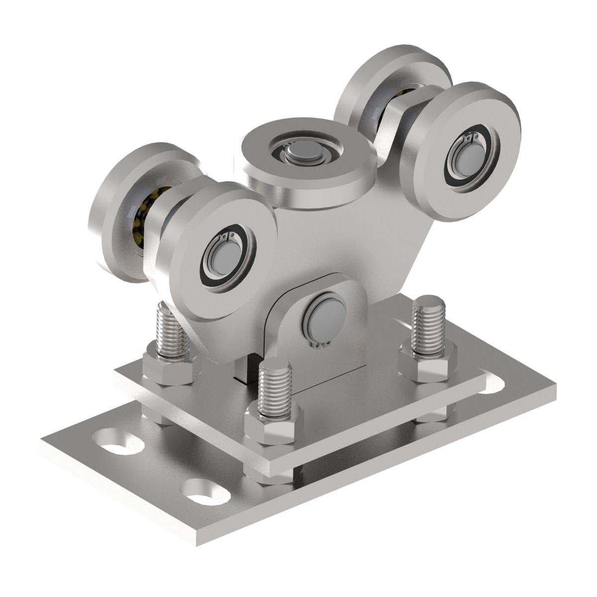 Schiebetor Laufwagen 5-raedrig Edelstahl V2A fuer Profil 60x60 mm-89-11H834460X60-A.4