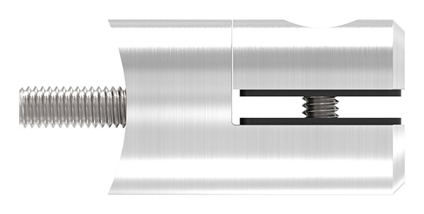 Blechhalter - Plattenhalter Ø 25 mm Edelstahl V2A – Anschluss 60-3 mm inkl- Schrauben - Gummieinlage-12-2104.4