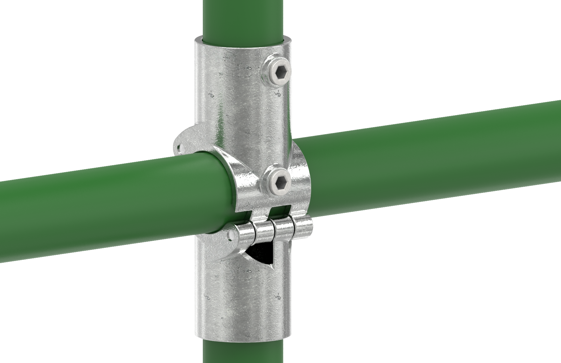 Rohrverbinder - Kreuzstueck aufklappbar - 119D48-V - 48-3 mm - 1 1-2- - Feuerverzinkt u. Elektrogalvanisiert-119D48-V