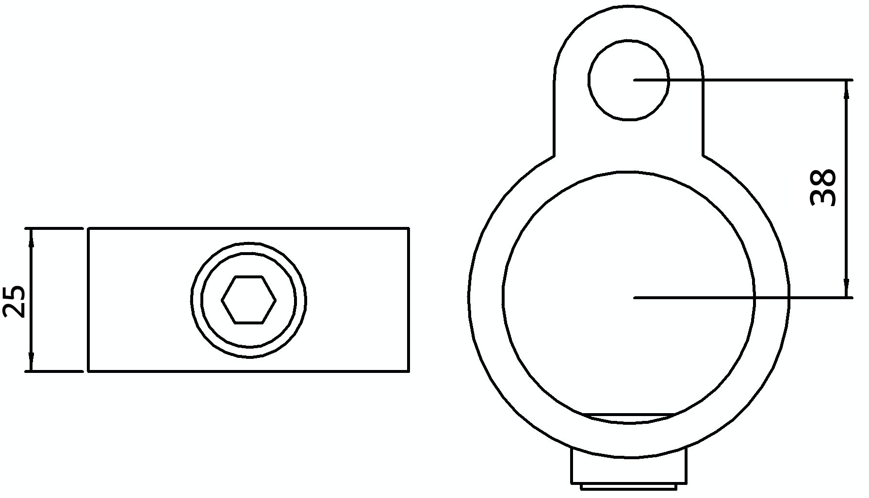 Rohrverbinder - Stellringauge - 138C42 - 42-4 mm - 1 1-4- - Feuerverzinkt u. Elektrogalvanisiert-138C42