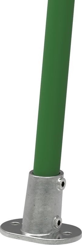 Rohrverbinder Fussplatte oval 3-11° Neigung Ø 33-7 – 48-3 mm - Temperguss verzinkt - 152-152
