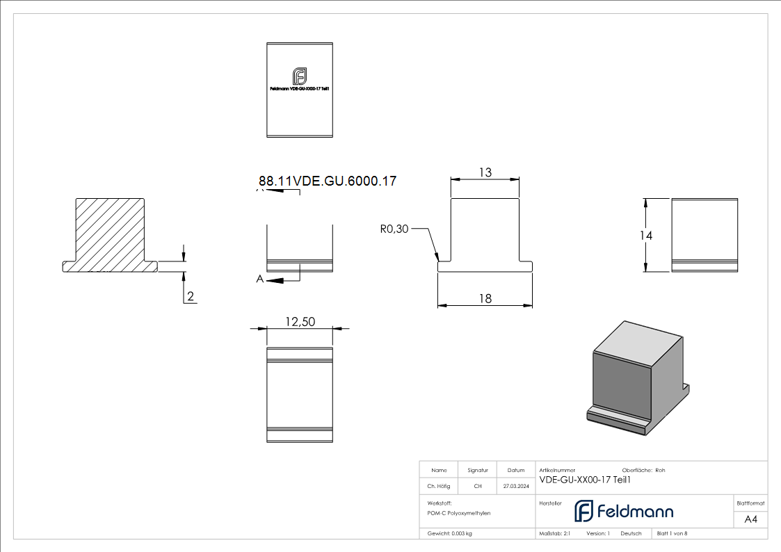 Montage-Set Glas 17-52mm eleganza canopy- fuer L=6000mm-88-11VDE-GU-6000.17