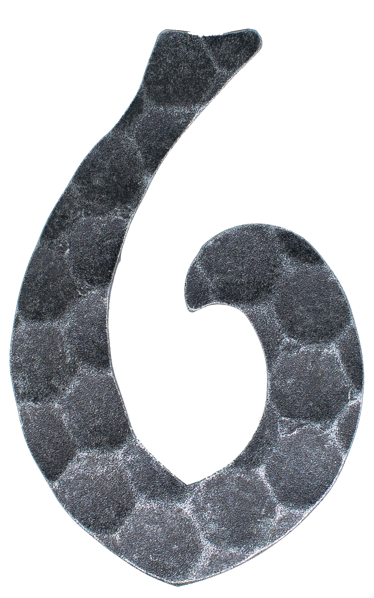 Hausnummer 6 - Abmessung 12x8 cm - Material 4 mm gehaemmert - Stahl -Roh- S235JR-30-3116.8