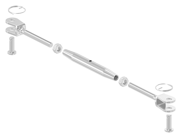 Wantenspanner - Gabel-Gabel - Gewinde M6 - V4A-11-2891.1