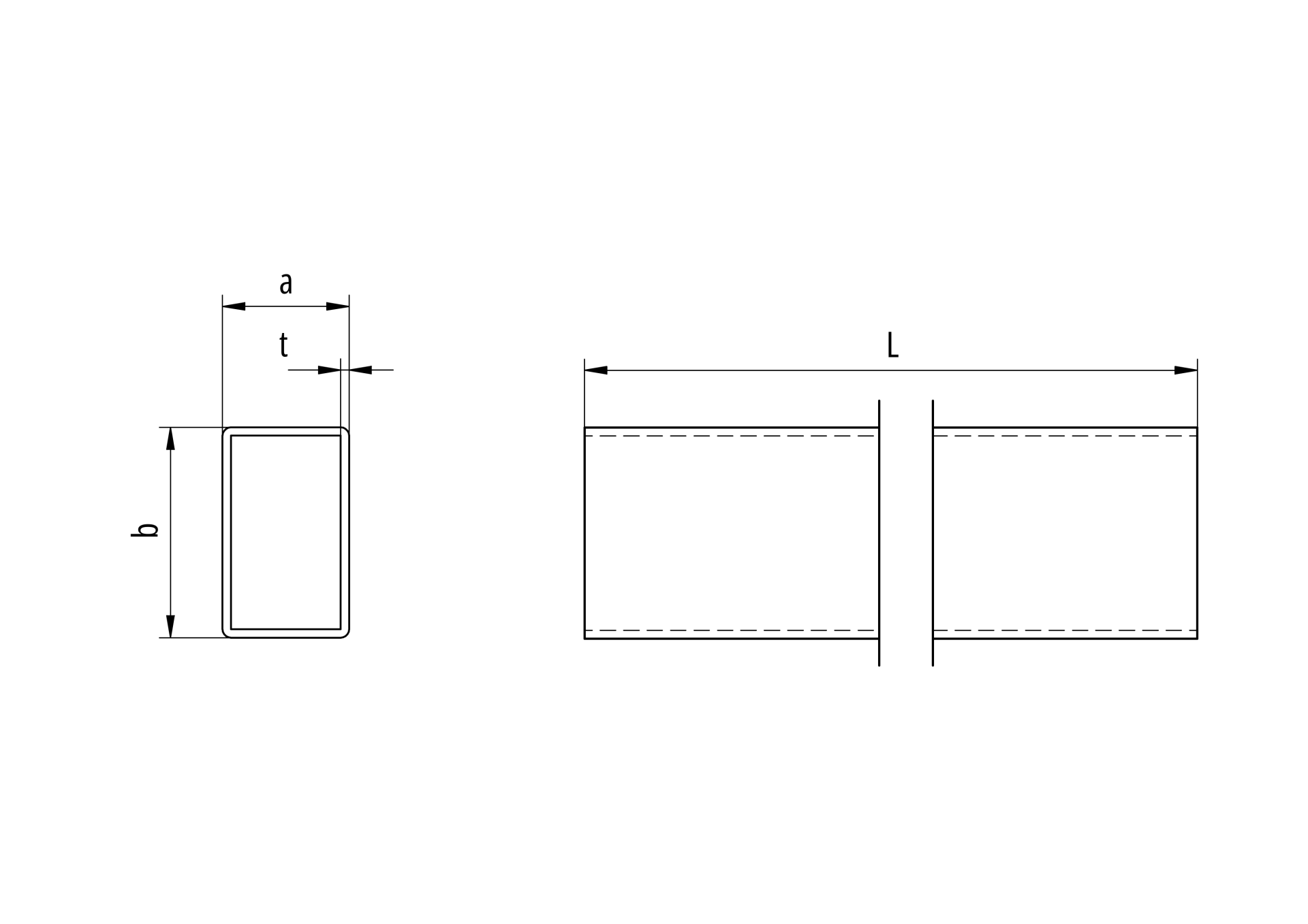 Rechteckprofil Aluminium 100 x 50 x 3 mm Laenge 6000 mm Roh-89-11AL100X50X36000-A.4