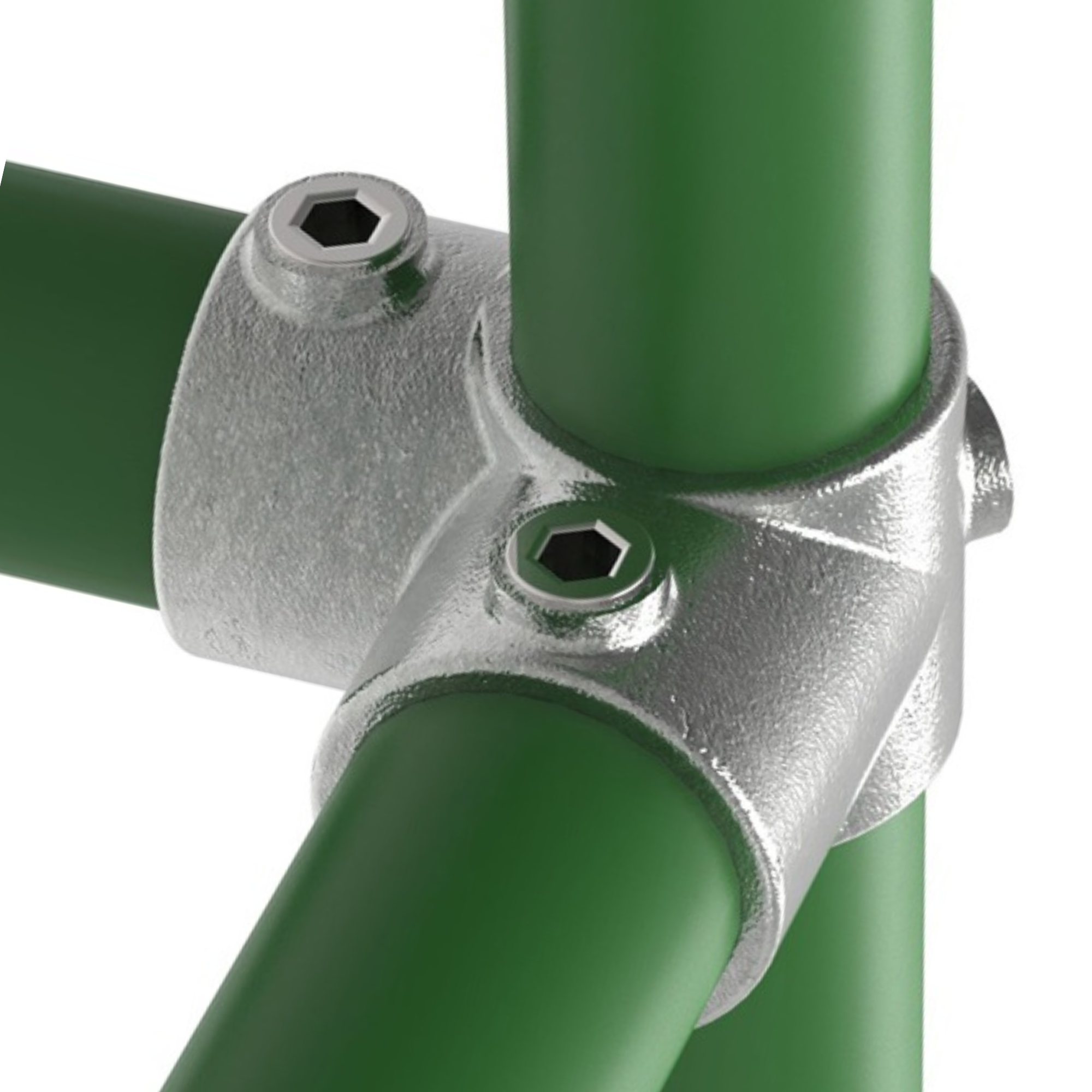 Rohrverbinder - Eckstueck durchgehend - 116A27 - 26-9 mm - 3-4- - Feuerverzinkt u. Elektrogalvanisiert-116A27
