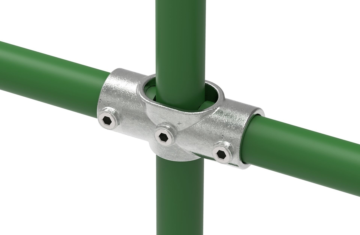 Rohrverbinder Kreuzstueck verstellbar 0-11° Ø 33-7 mm -1- - Temperguss verzinkt - 156-156