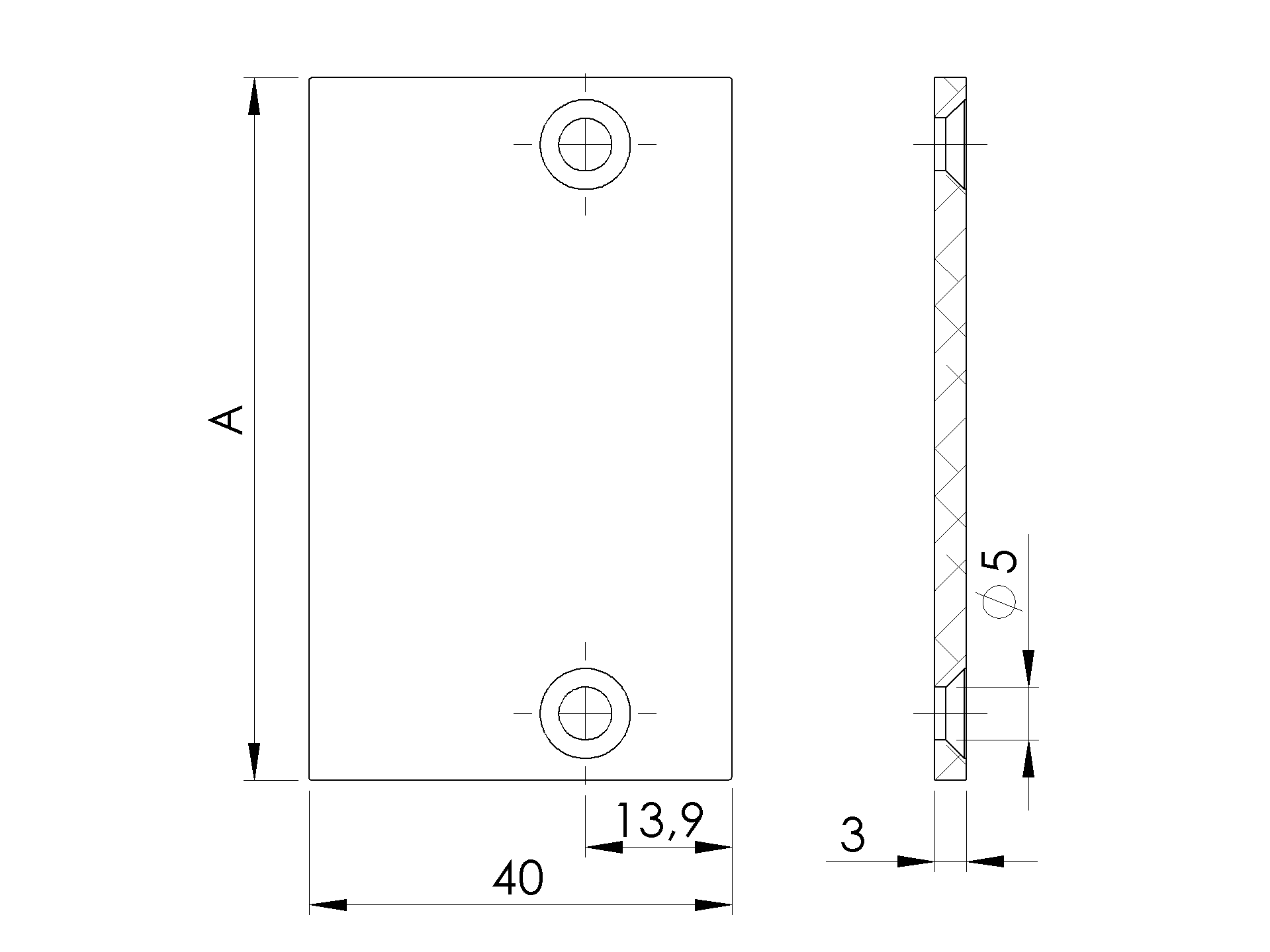 Adapterabdeckung Aluminium 66 x 40 mm Anthrazit RAL 7016 fuer Zaunlamellen-89-11FGCA66X40R7016-A.4