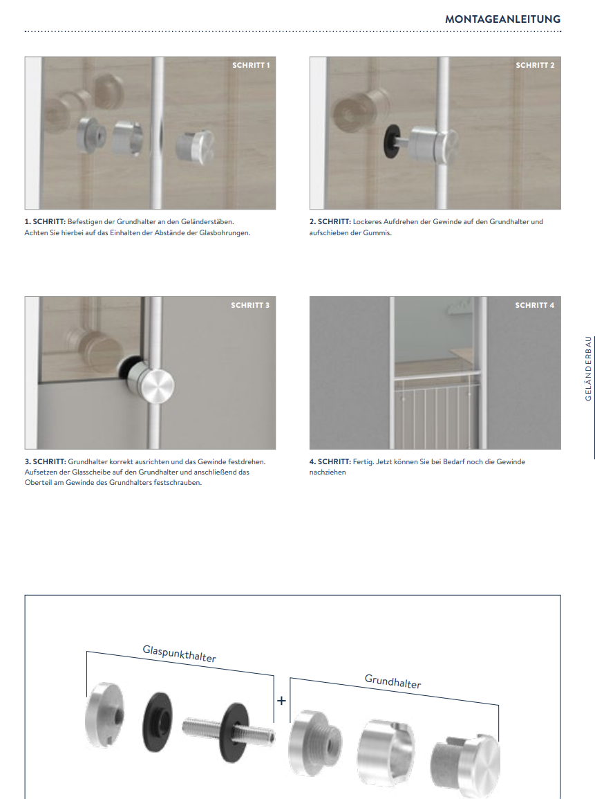 BRENK-fix® Grundhalter fuer Staebe Ø 12mm- ALU-88-11BR-R12M8.ALU