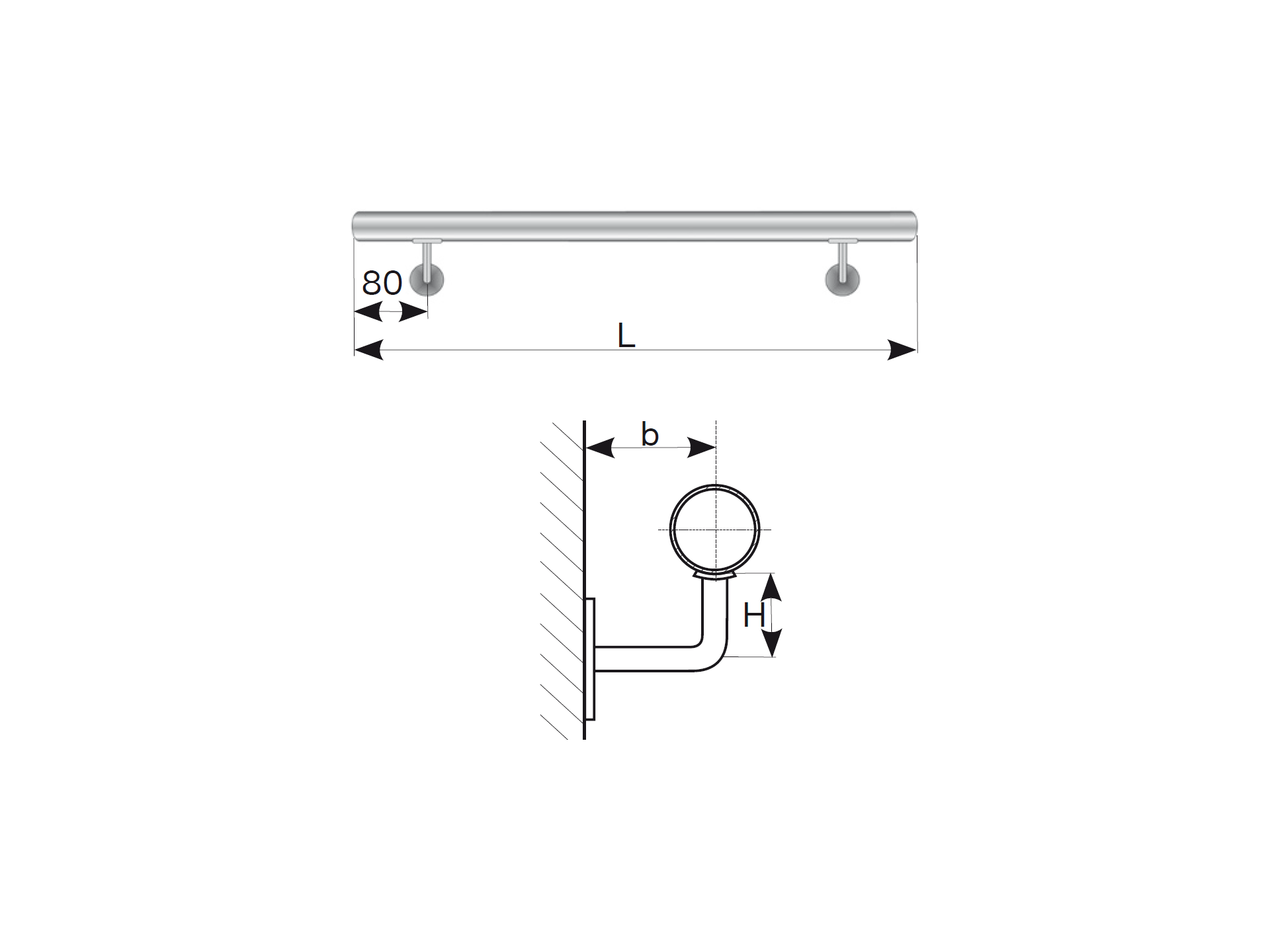 Handlauf Edelstahl AISI 304 D42-4 mm L6000 mm glaenzend-89-11AM6000L-A.4-D