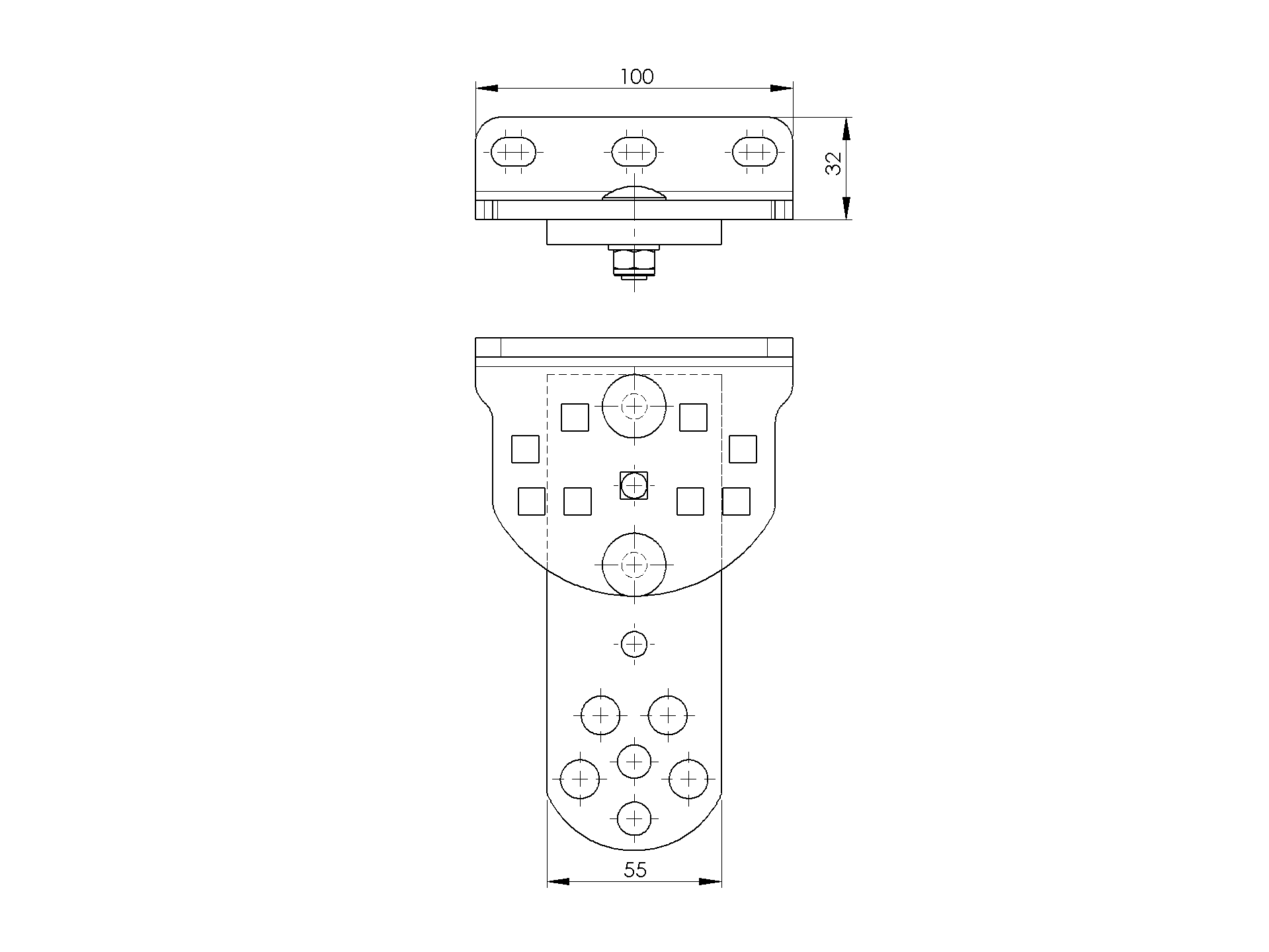 Anschraubkonsole fr Flgeltorantrieb Stahl verzinkt zum Anschrauben-89-11PLA14U-A.4