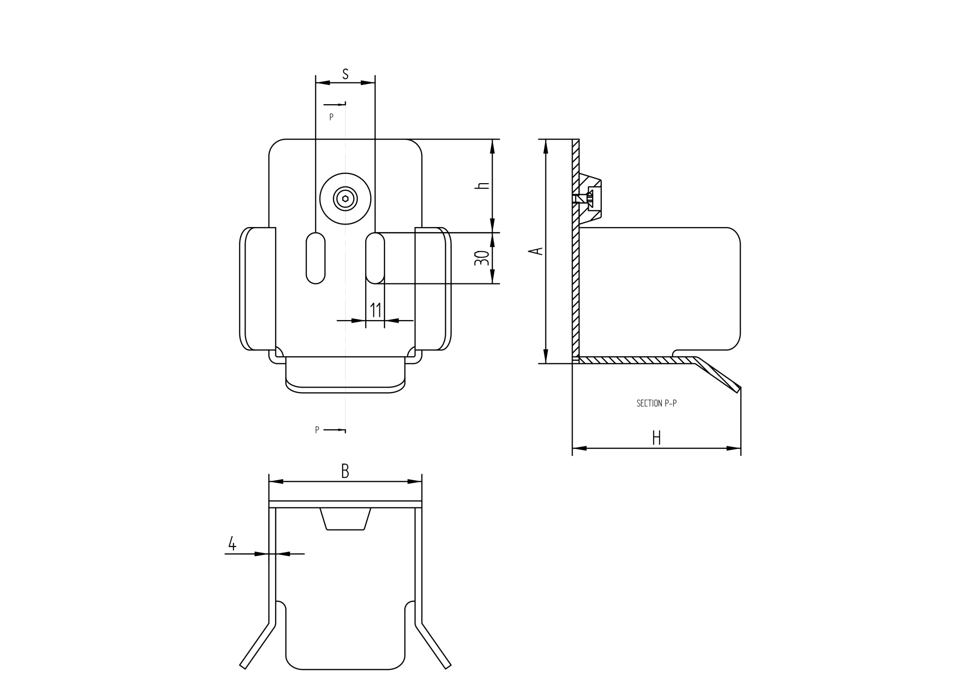 Auflaufschuh Stahl verzinkt fuer Schiebetor-Profil 70 x 70 mm-89-11H15P70-A.4