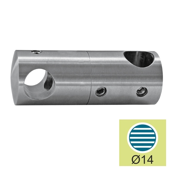 Fuellstabhalter Edelstahl AISI 304 fuer Ø 14 mm vertikal winkelverstellbar-89-11A0830014-A.4