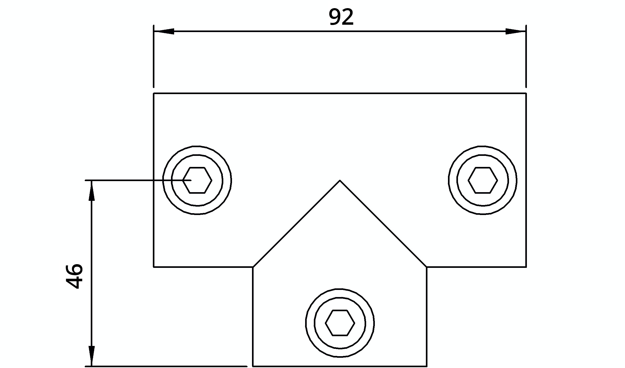 Rohrverbinder - T-Stueck lang - 104B34 - 33-7 mm - 1- - Feuerverzinkt u. Elektrogalvanisiert-104B34