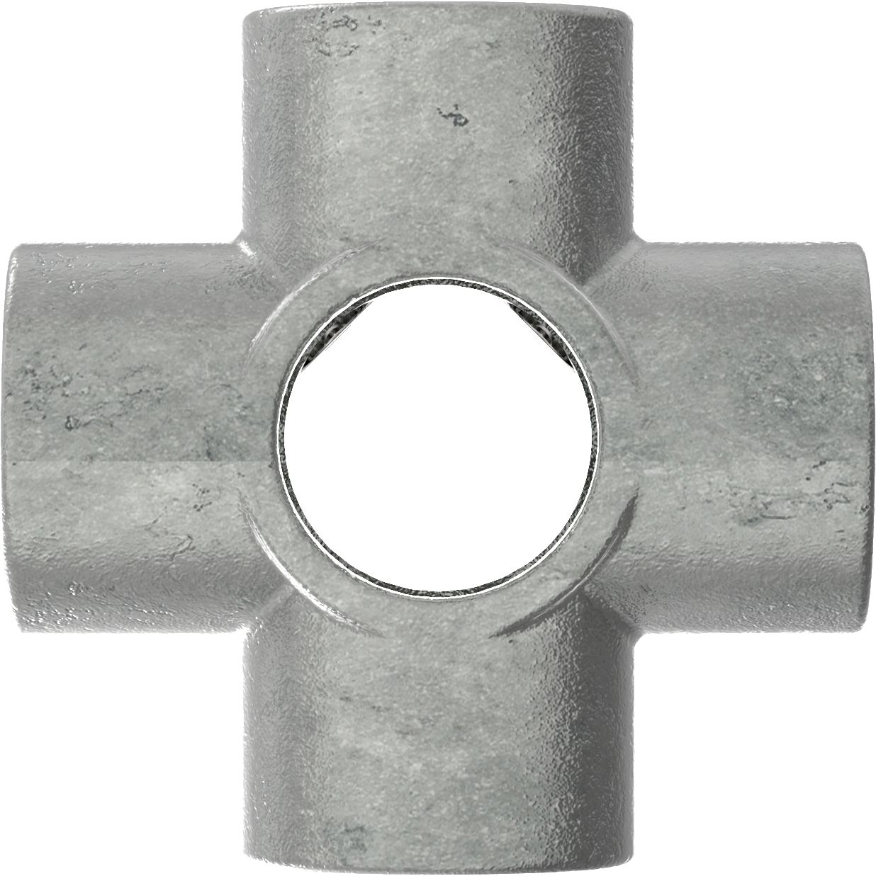 Rohrverbinder Kreuzstueck fuer Stuetzrohr Ø 21-3 mm -1-2- - Temperguss verzinkt - 158T21-158T21