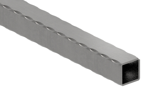 Quadratrohr gehaemmert 30x30x2-5 mm 3000 mm Stahl S235JR- roh-30-1543.8