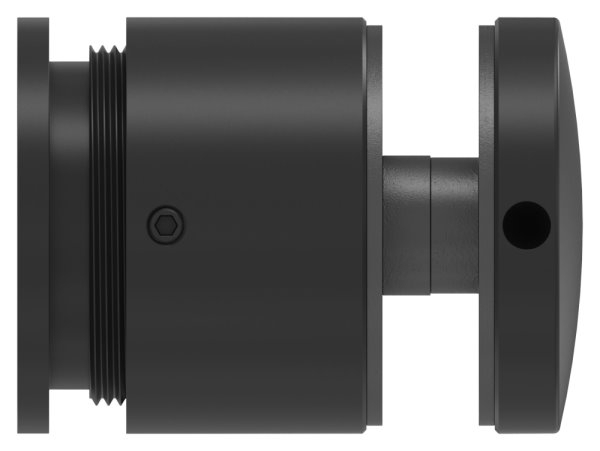 Glaspunkthalter Edelstahl V2A Ø 52 mm Klemmbereich 12-0–25-52 mm RAL 9005 schwarz matt-88-1160250-240.9005
