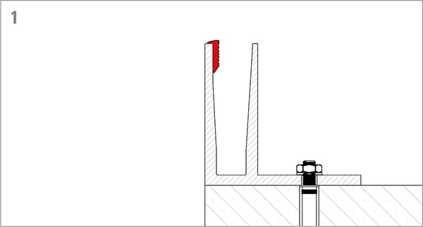 Alu-Profil - KOMPAKT - Laenge- 3000 mm - seitliche Montage - Aluminium-12-2212.6