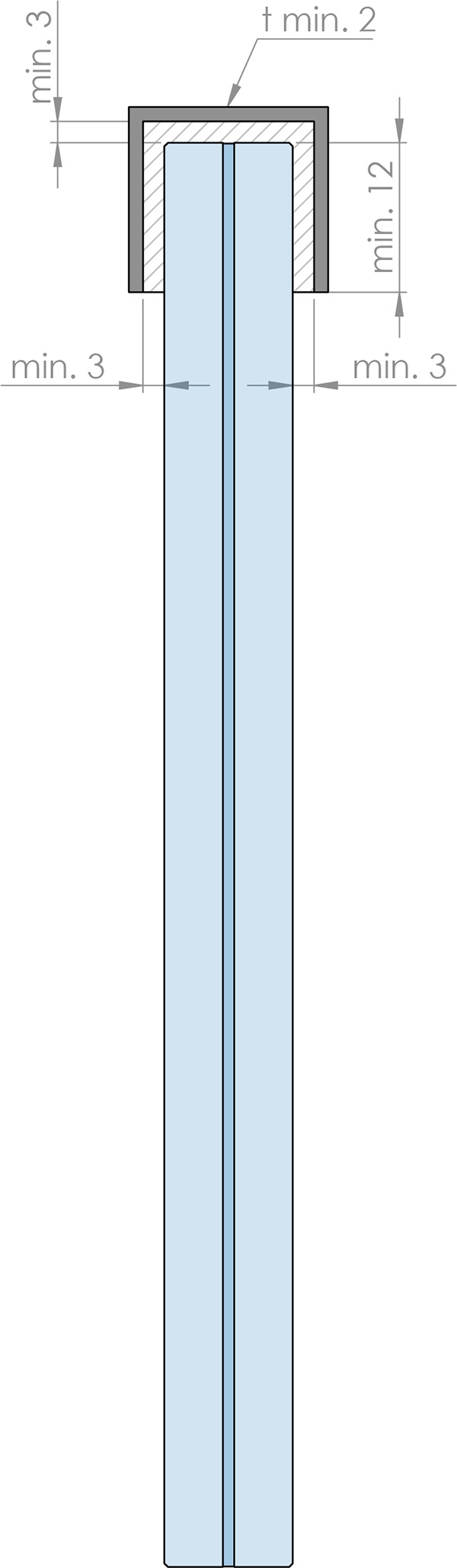 Kantenschutz - Masse- 24x12x3 mm - Laenge- 3000 mm - Aluminium elox- E4-EV1-12-4016.6