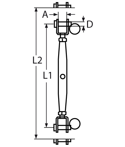 Wantenspanner Gabel-Gabel Laenge- 110 - 360 mm V4A Verkauf in VPEs-66-64-411.8245
