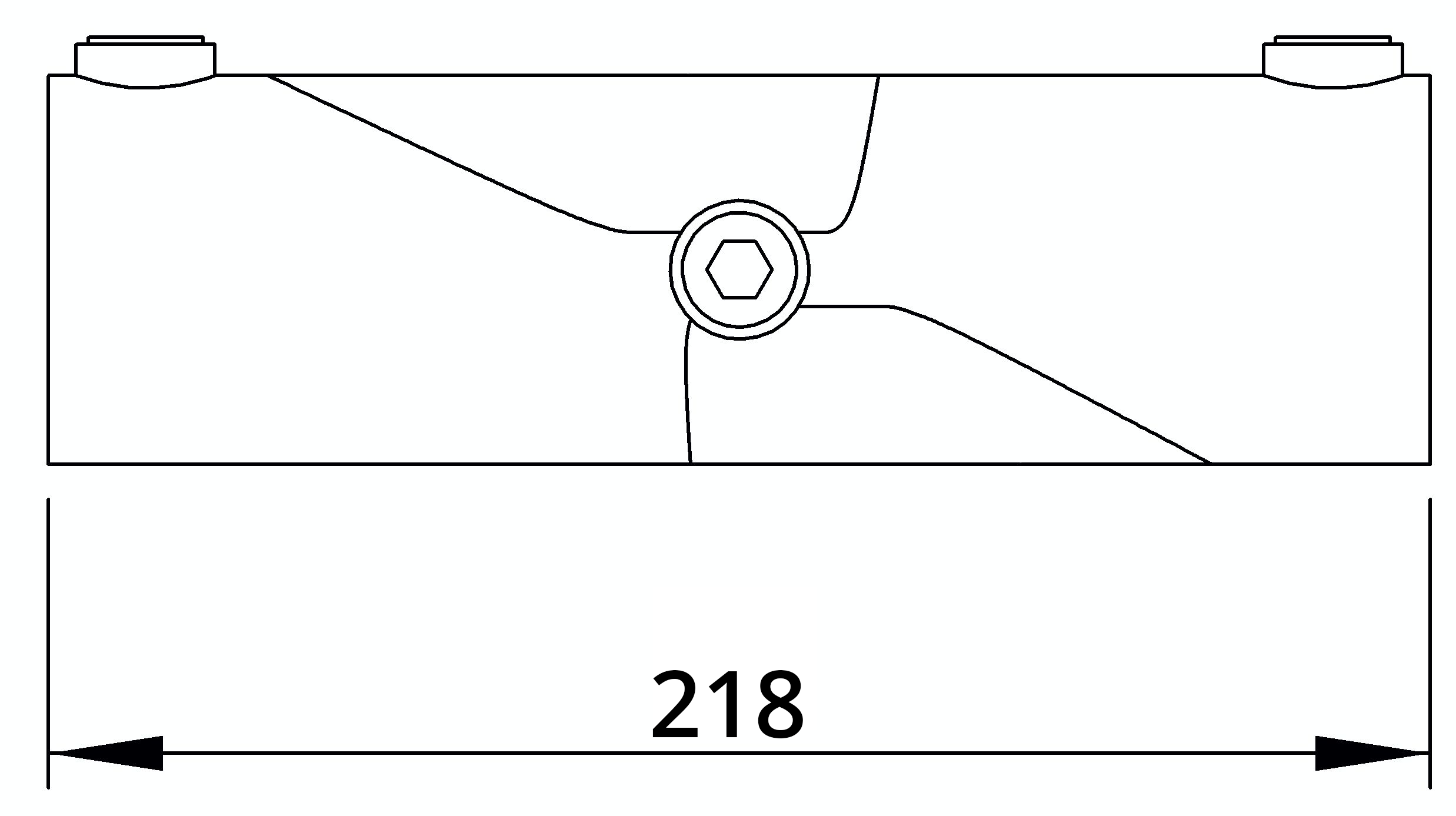 Rohrverbinder Kreuzstueck 30-45° Ø 48-3 mm -1 1-2- - Temperguss verzinkt - 126D48-126D48