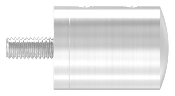 Querstabhalter V2A Edelstahl – Anschluss FLACH passend fuer Rundstaebe 12 mm mit Sackloch Abschluss links inkl- Schrauben-11-1034.4