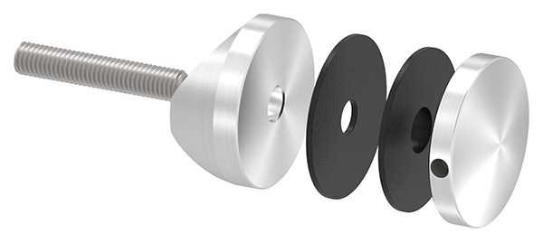 Glaspunkthalter Ø 52 mm fuer Anschluss- flach - Ø 48-3 mm V2A - V4A-10-GPH52-5.1