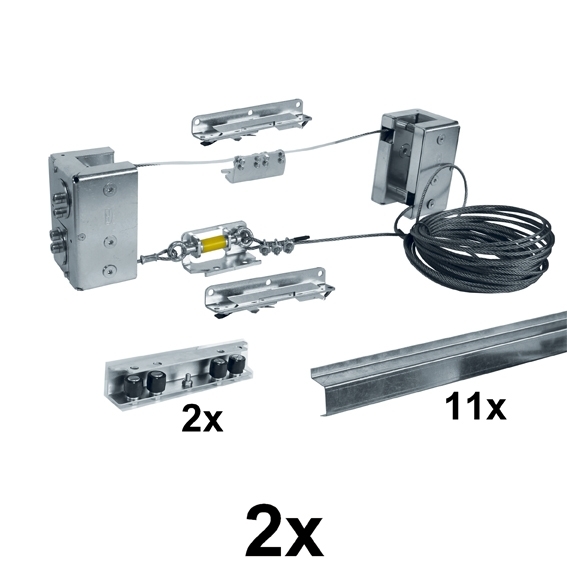 Teleskop-Schiebetor-System Stahl verzinkt fuer max- 15 m Toroeffnung dreiteilig-89-11TSS315-A.4