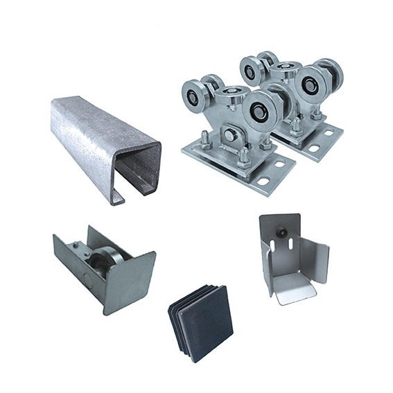 Schiebetor-Set freitragend Stahl verzinkt fuer Profil 80 x 80 mm bis 400 kg-89-11SV80X80ZNCLASIC-A.4