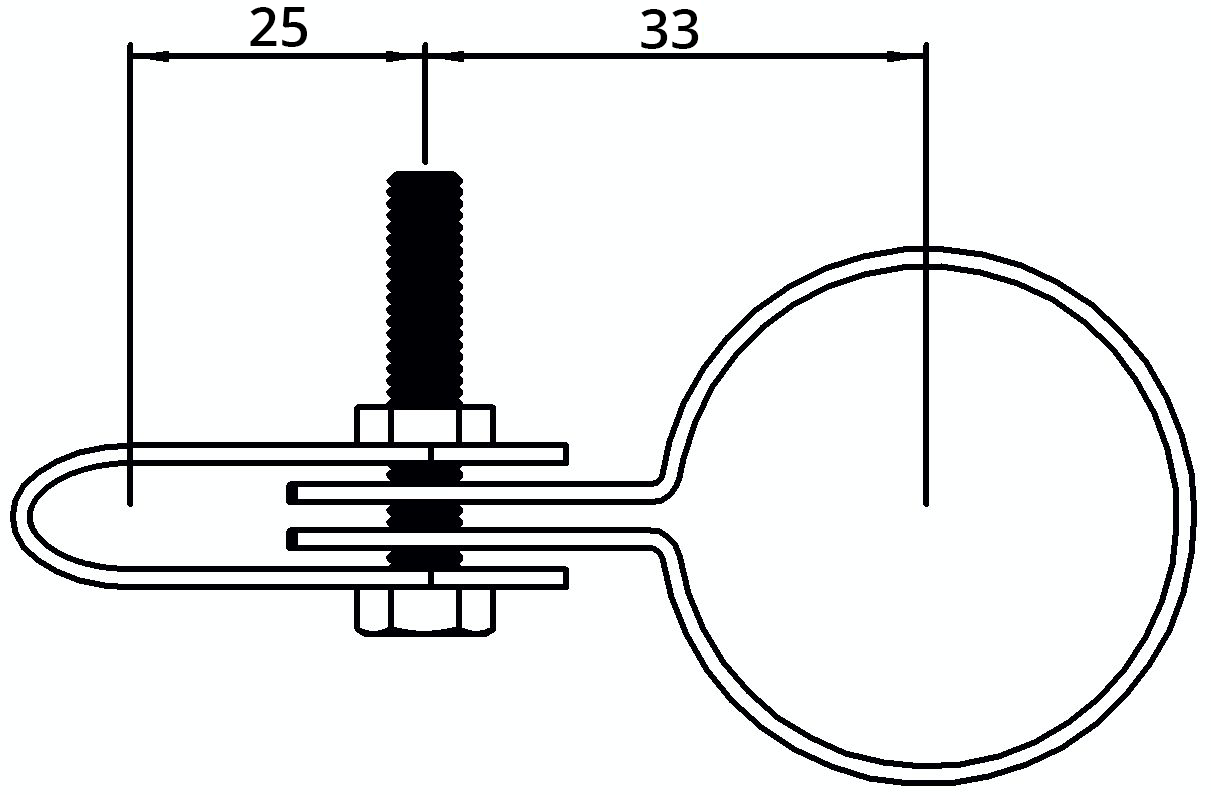 Rohrverbinder Gitterhalter einfach Ø 42-4 mm -1 1-4- - Temperguss verzinkt - 170C42-170C42