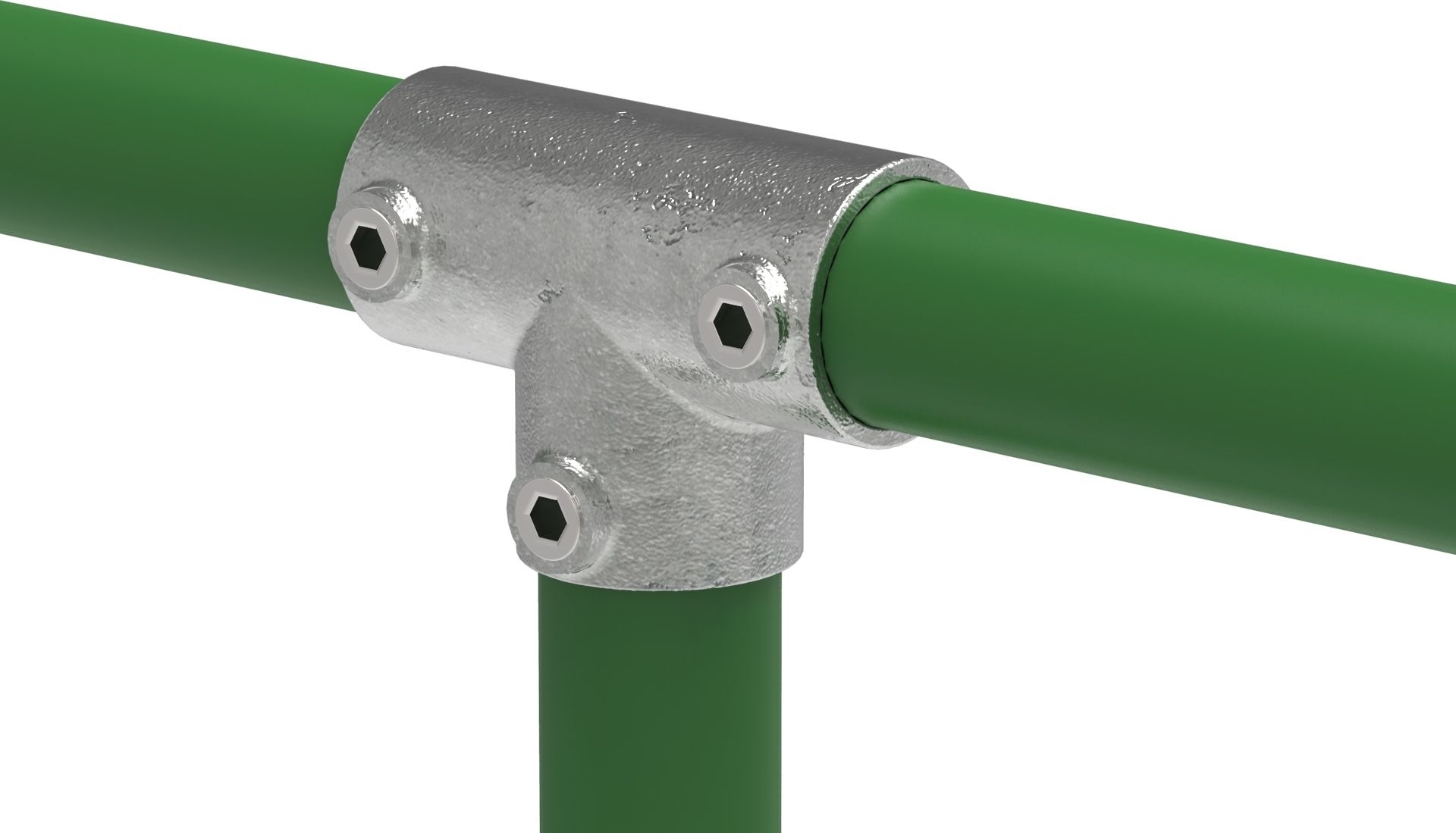 Rohrverbinder - T-Stueck lang - 104B34 - 33-7 mm - 1- - Feuerverzinkt u. Elektrogalvanisiert-104B34
