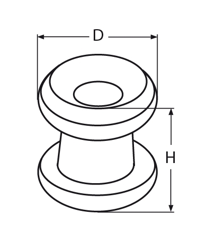 Gummiseilhalter - Persenningknopf Hoehe- 10 mm V4A VPE- 50-66-64-411-814210411.10