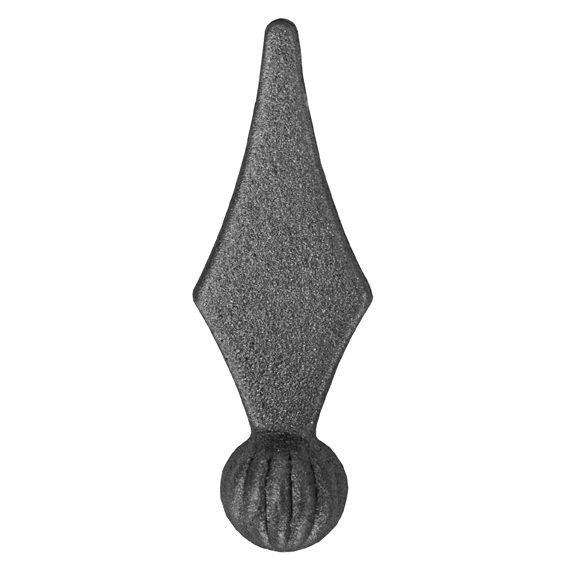 Zaunspitze Stahl geschmiedet Ø 125 mm- B 39 mm Hals Ø 24 mm roh-89-11E2102125-A.4