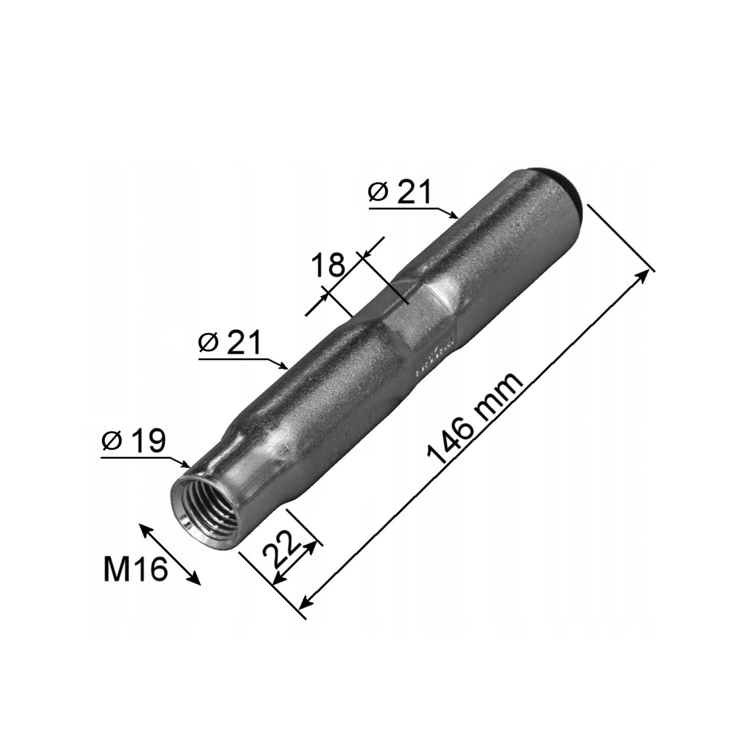 Anker zum Einlassen Stahl galvanisch verzinkt M16 L = 146 mm Klasse 5-8-89-11Q512M16-A.4