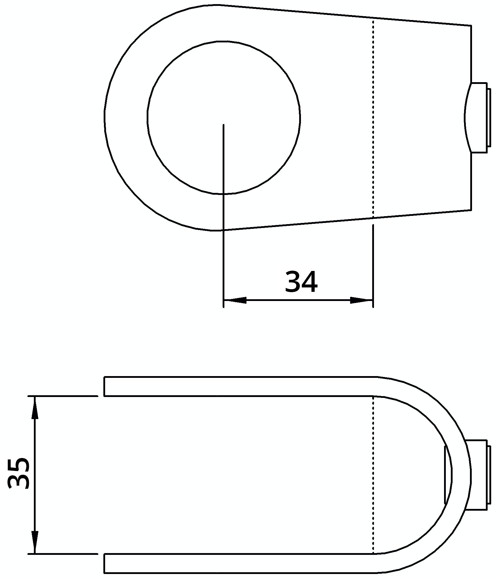 Rohrverbinder - Kreuzstueck offen - 160B34 - 33-7 mm - 1- - Feuerverzinkt u. Elektrogalvanisiert-160B34