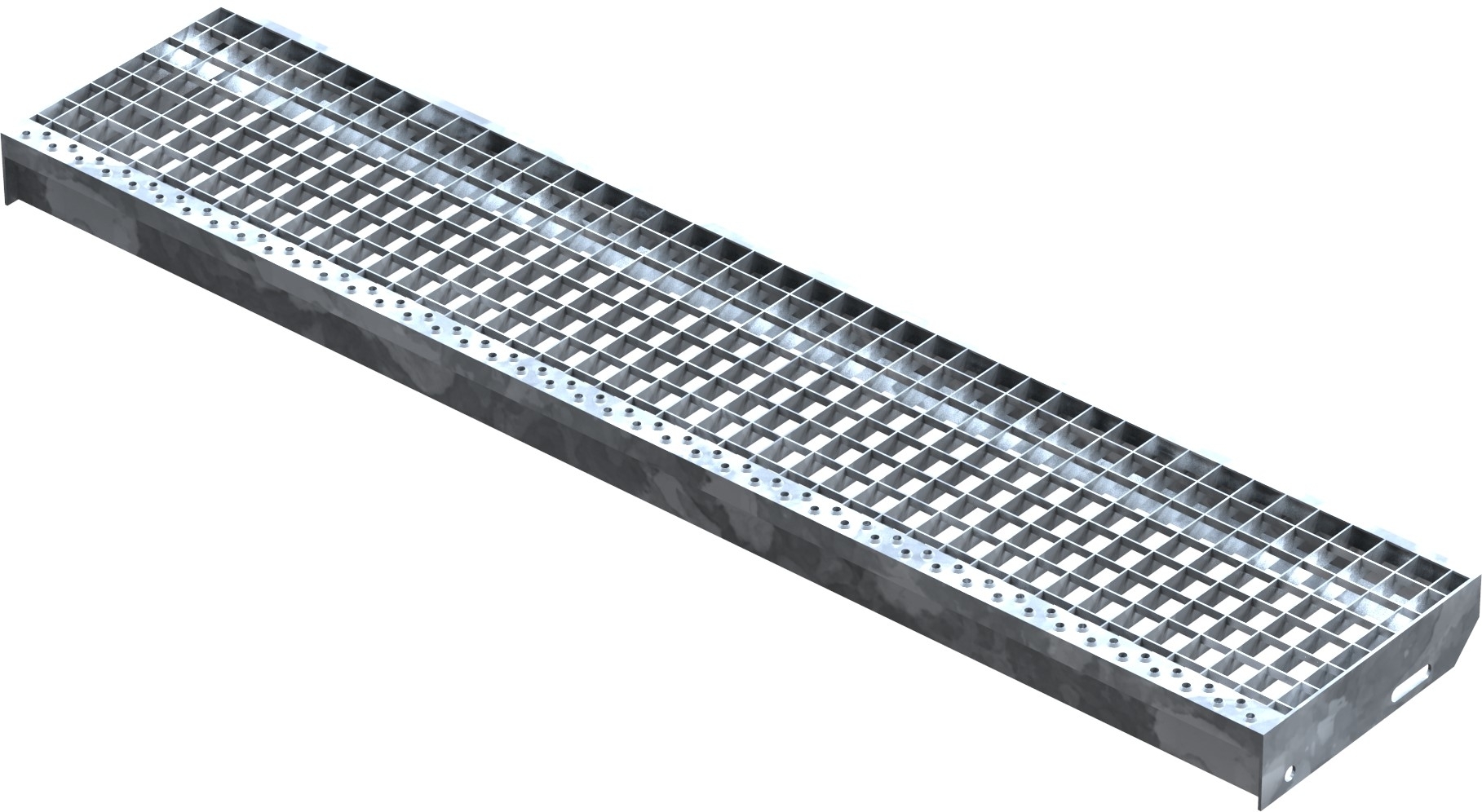 Gitterroststufe Treppenstufe Masse- 1300x270 mm 30-30 mm S235JR -St37-2- im Vollbad feuerverzinkt-40-1302730.7