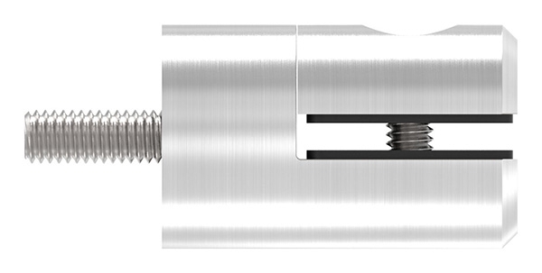 Blechhalter - Plattenhalter Ø 25 mm Edelstahl V4A – Anschluss flach - gerade inkl- Schrauben - Gummieinlage-12-2100.1