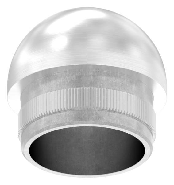 Einsteckkappe Edelstahl V2A fuer Rohr Ø 33-7 mm x 2-5 mm halbrund zum Einschlagen-88-1150268-240G.25