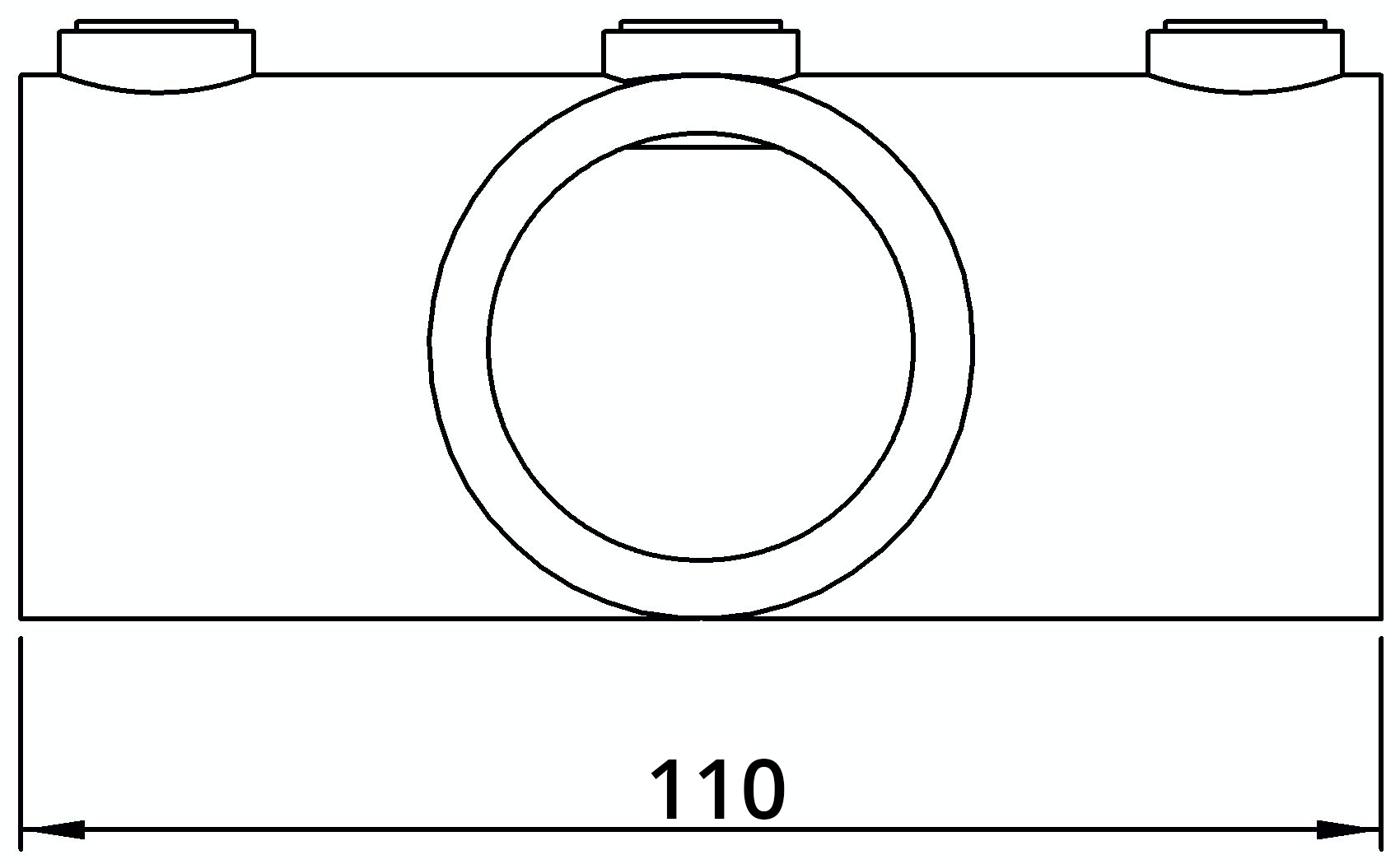 Rohrverbinder Kreuzstueck verstellbar 0-11° Ø 33-7 mm -1- - Temperguss verzinkt - 156B34-156B34