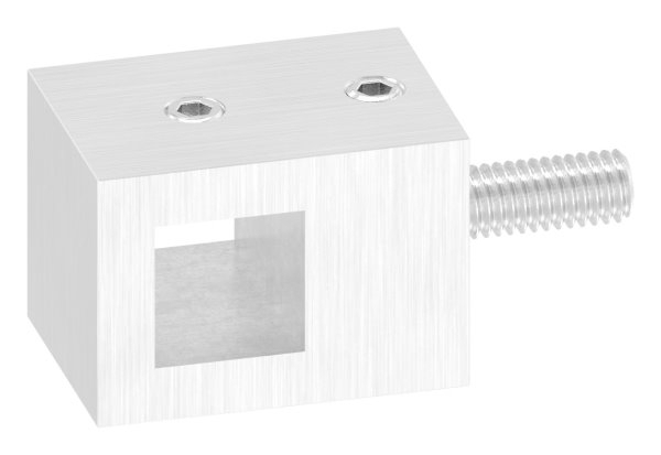 Querstabhalter V2A Edelstahl – Vierkant -Quadratisch-  Anschluss FLACH fuer Vierkantmaterial 12x12 mm inkl- Schrauben-11-1085.4