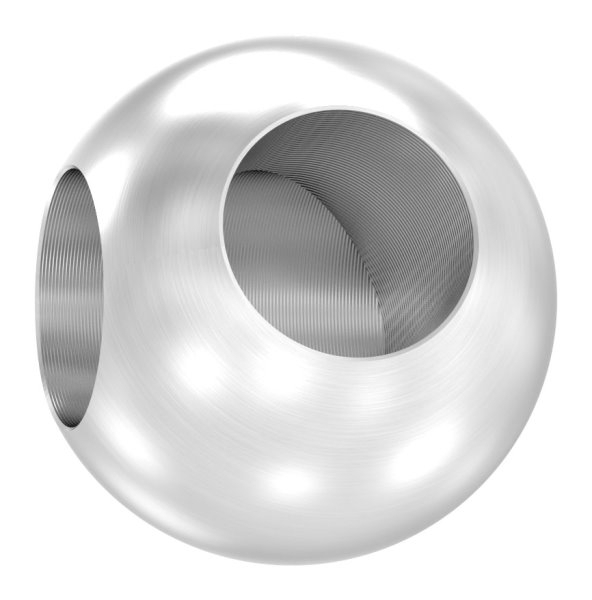 Kugel - Ø 25 mm - mit 2 x 90° Bohrungen 12-2 mm - V2A-11-4050.4