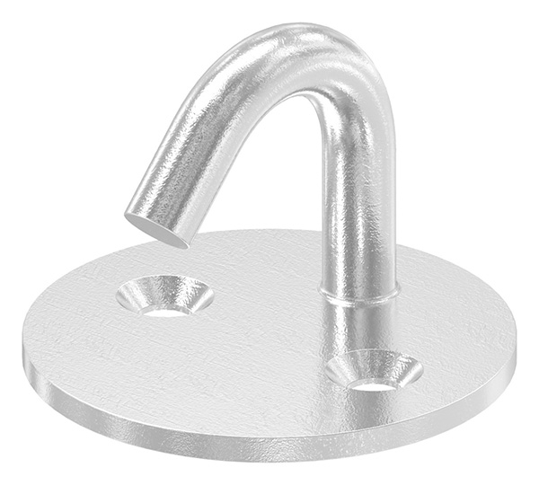 Befestigungsoese Edelstahl V4A Rundeisen Ø 6 mm mit runder Platte- 2 Bohrungen-88.11100076006