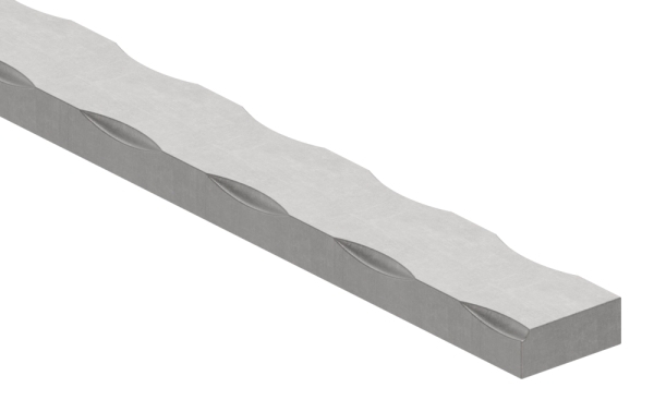 Flacheisen 20x8 mm Kanten gehaemmert 3000mm Stahl S235JR Antik-30-1383.8