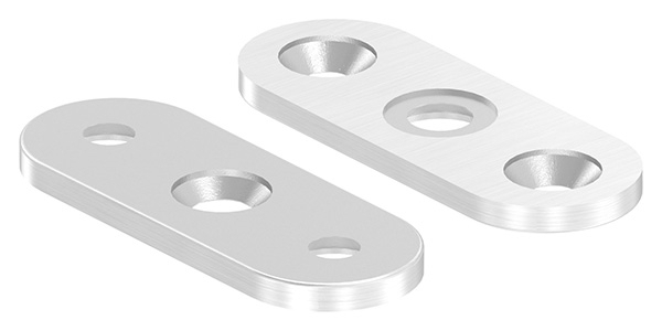 Handlaufanschlussplatte 63x25x4 mm -flach- V2A-11-2140.4G