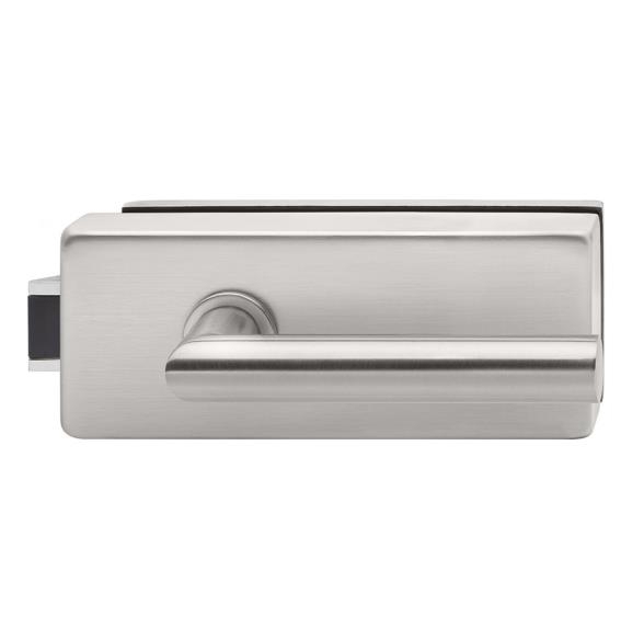 Edelstahl Glastuerschloss mit Druecker fuer 8-10mm Glas- geschliffen-89-11GS304D206HS-A.4