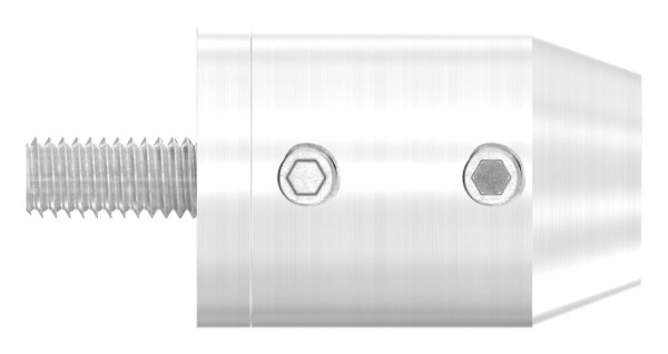 Querstabhalter V2A Edelstahl – Anschluss FLACH passend fuer Rundstaebe 10 mm zum Verbinden -Stoss- inkl- Schrauben-11-1640.4