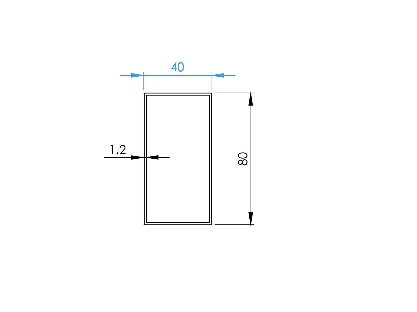 Zaunfuellung Aluminium 40 x 80 x 1-2 mm Holzdekor Eiche 6000 mm-89.FGS40X80X126000W02