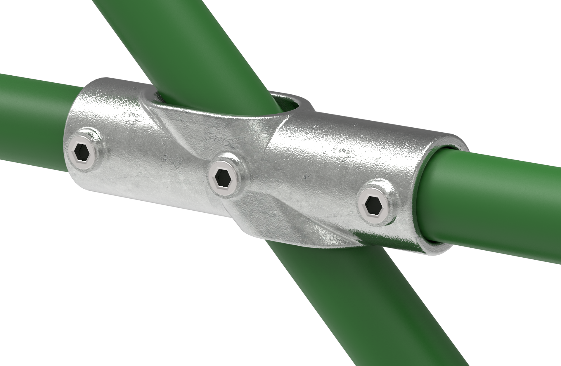 Rohrverbinder Kreuzstueck 30-45° Ø 33-7 – 48-3 mm - Temperguss verzinkt - 130-130